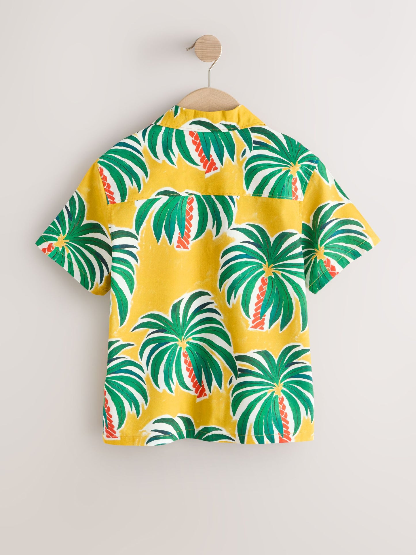 Dsiney Kidz - Ochre Yellow All Over Print Palms Short Sleeve Revere Collar Shirt (3-16yrs) image 2