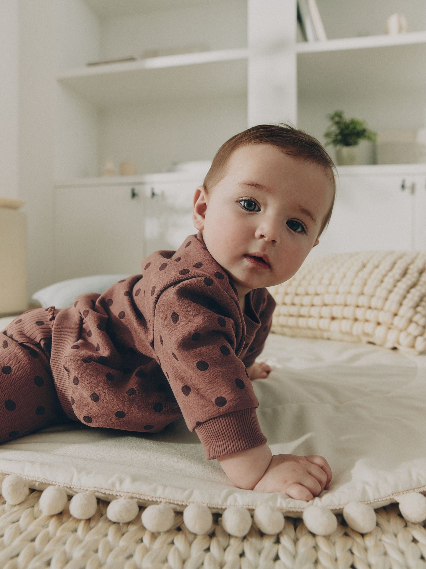 Chocolate Brown Spot Baby Sweat Top And Legging Set (0mths-2yrs) image 3