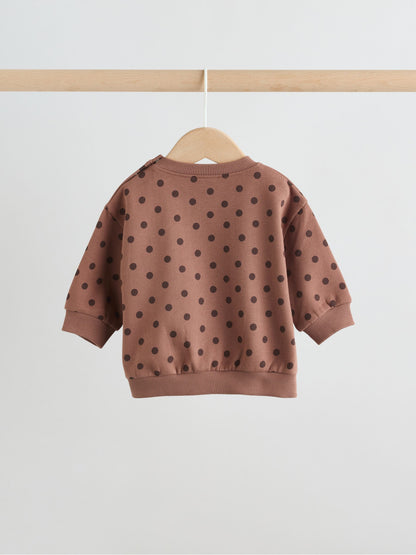 Chocolate Brown Spot Baby Sweat Top And Legging Set (0mths-2yrs) image 7