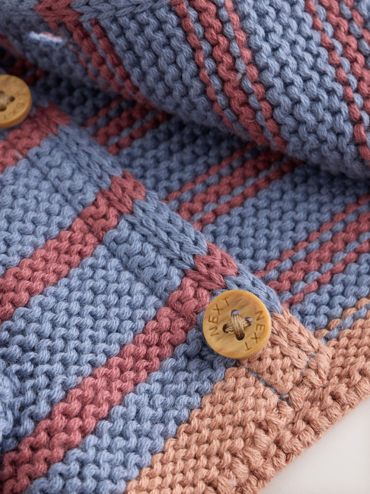 Blue & Burgundy Stripe Knitted Baby Cardigan (0mths-2yrs) - image 10