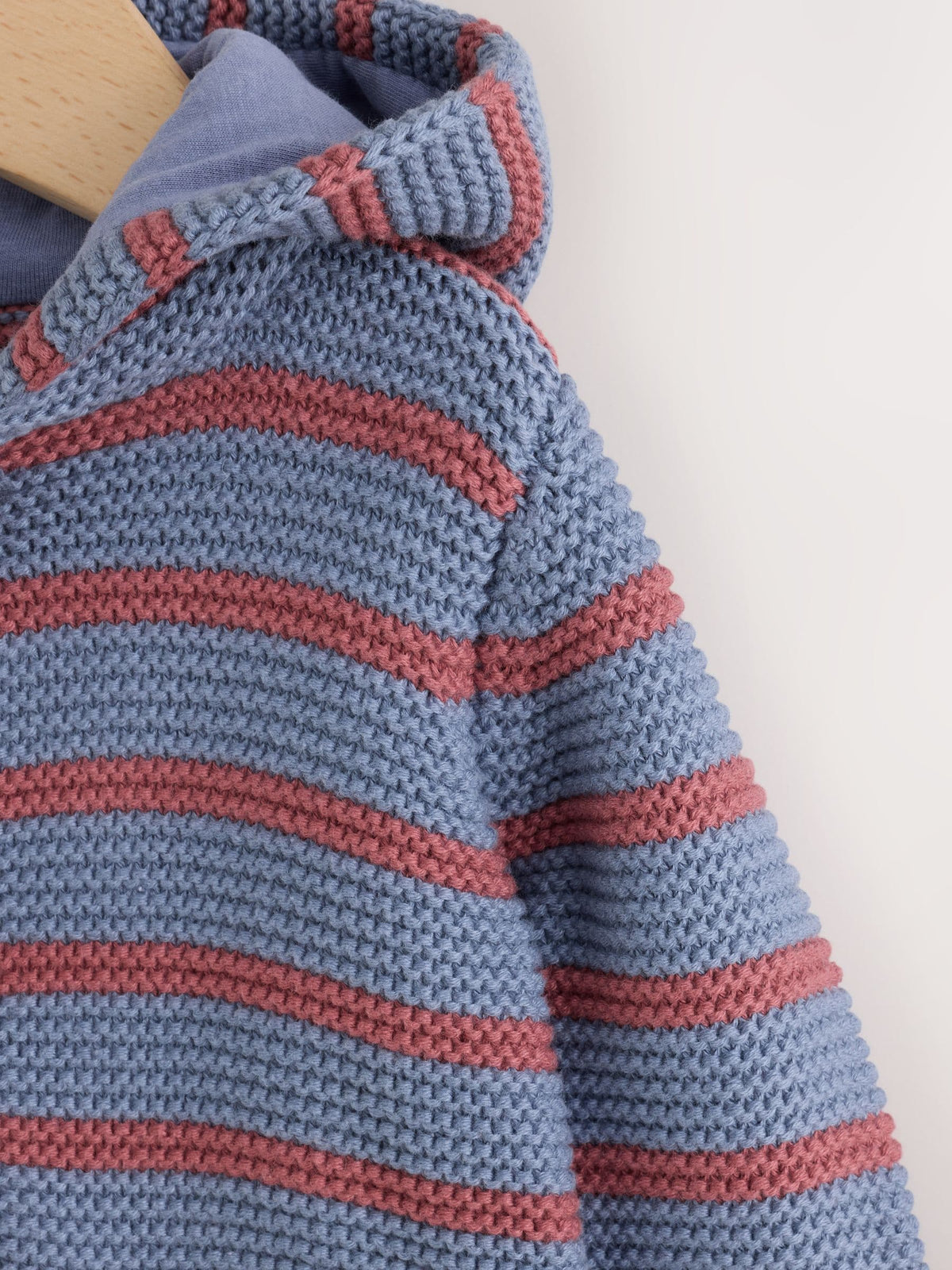 Blue & Burgundy Stripe Knitted Baby Cardigan (0mths-2yrs) - image 7