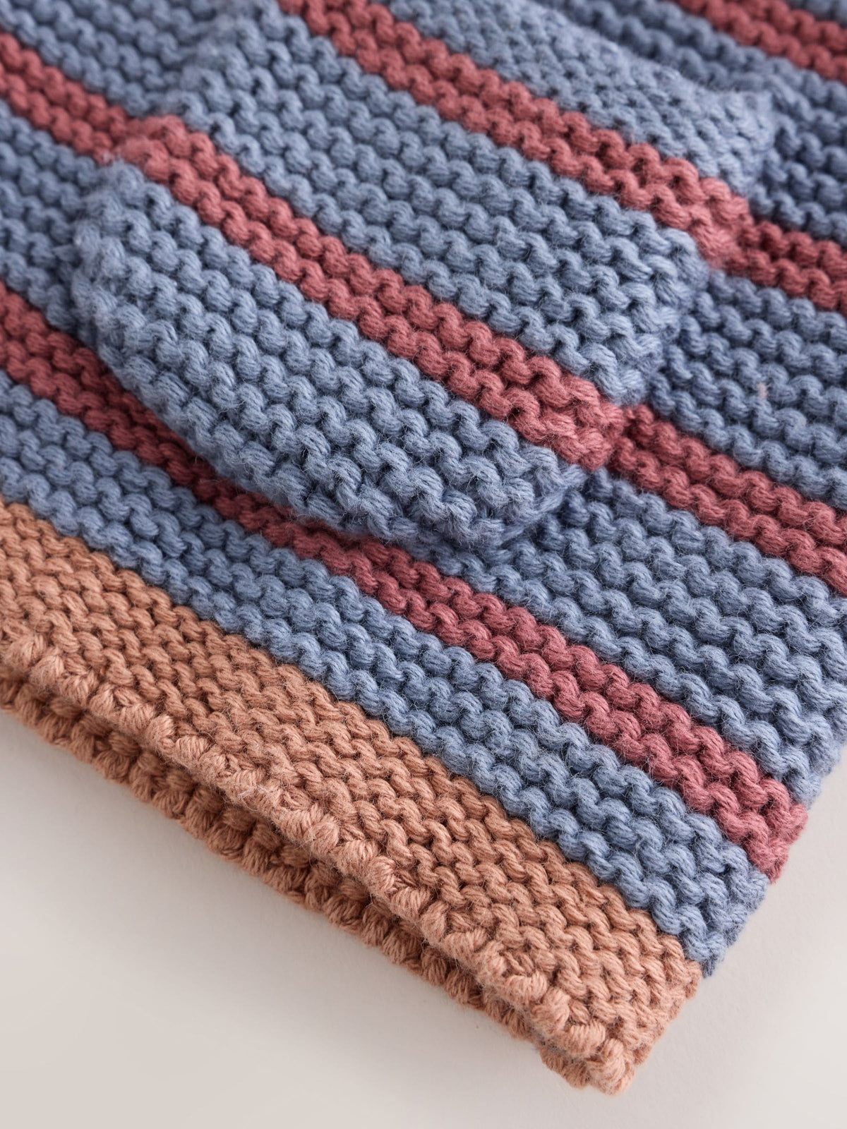 Blue & Burgundy Stripe Knitted Baby Cardigan (0mths-2yrs) - image 9