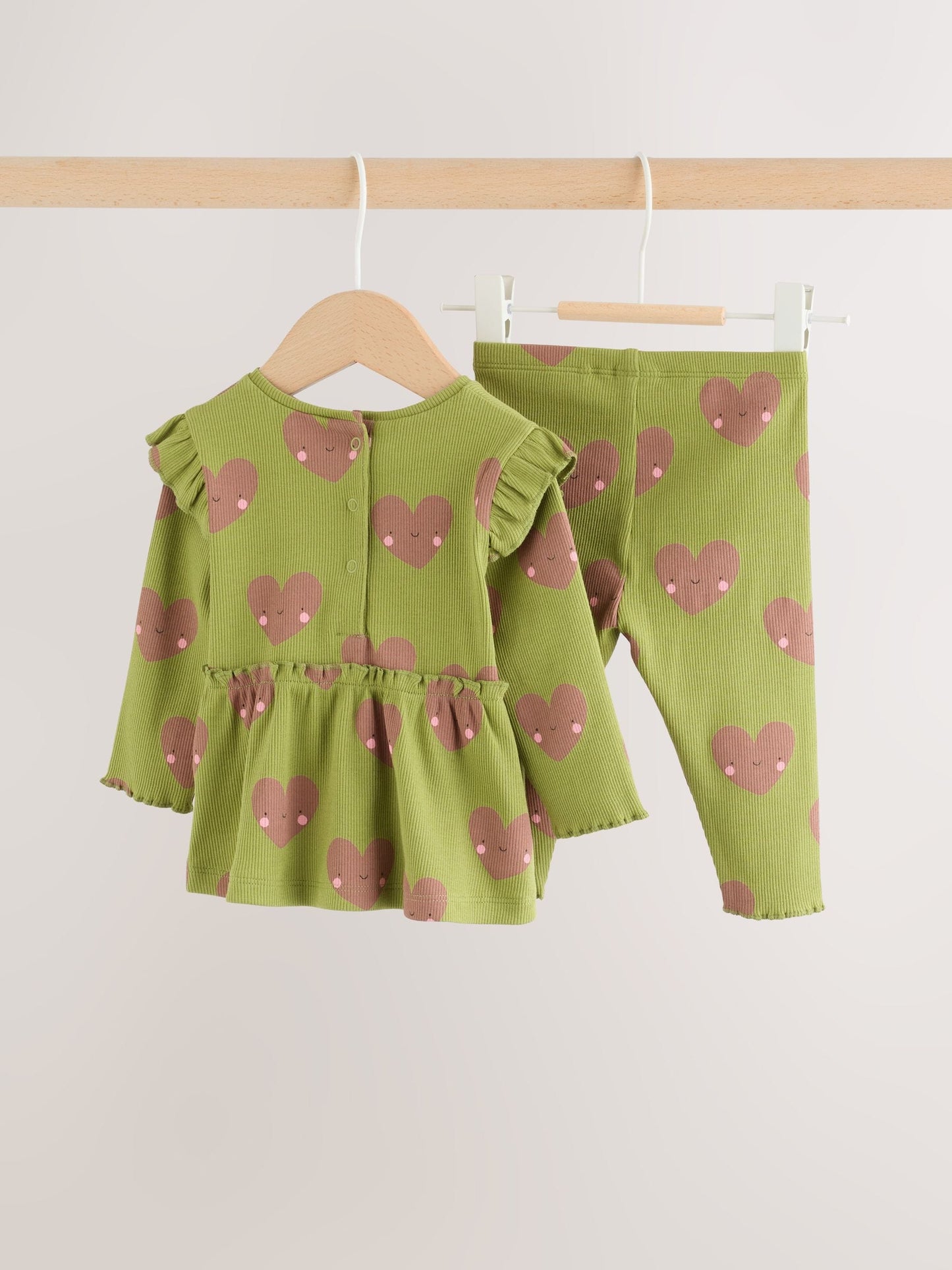 Dsiney Kidz - Green Heart Peplum Top and Leggings Baby Set (0mths-2yrs) image 5
