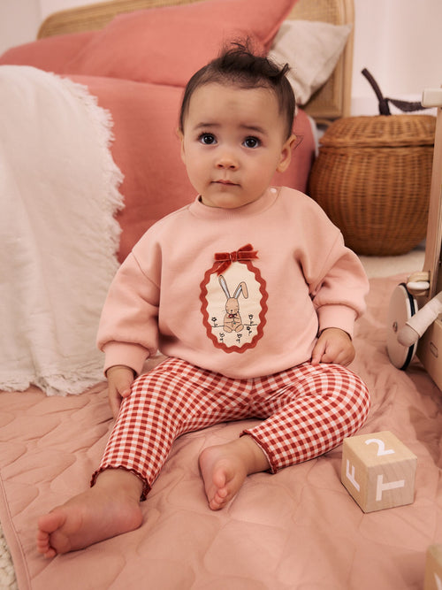 Pink Bunny Sweat Top and Leggings Set (0mths-2yrs) image 1