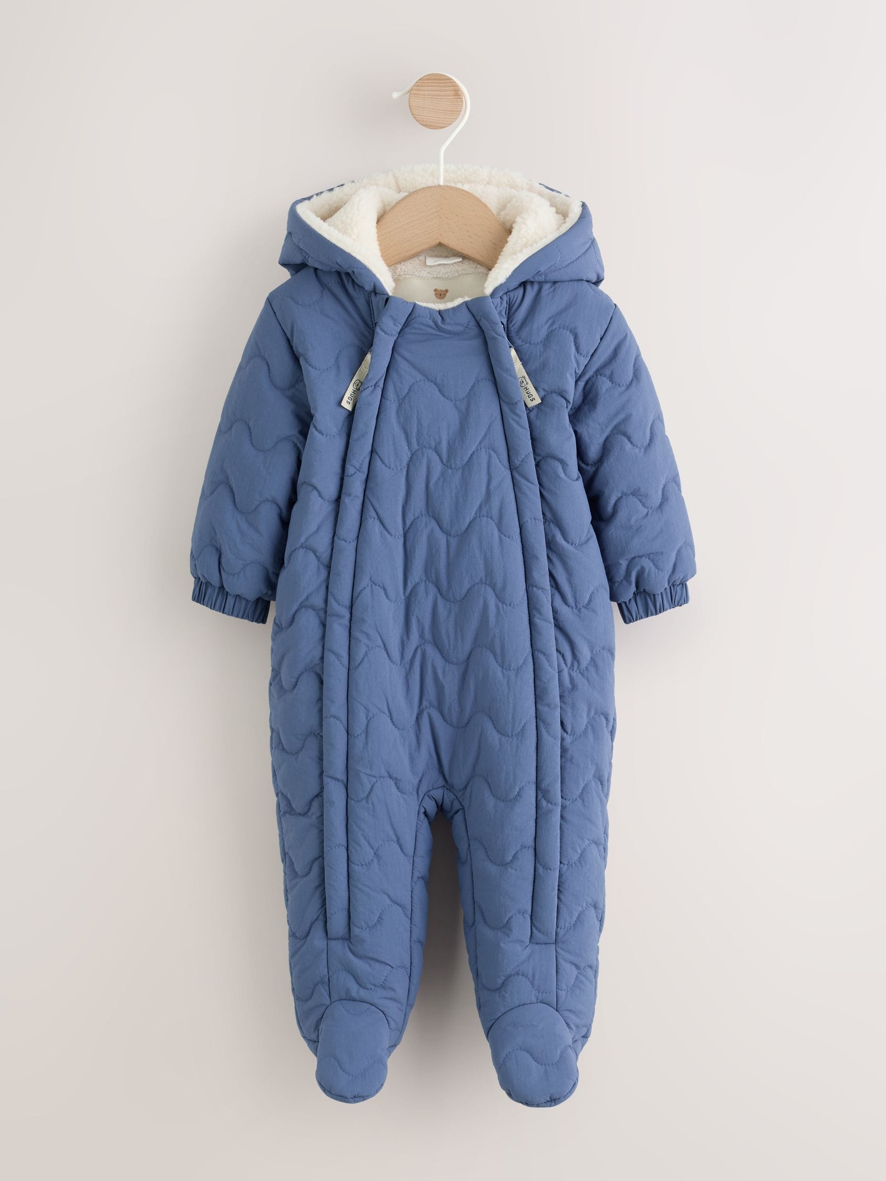 Dsiney Kidz - Blue Quilted Hooded Nylon Baby All-In-One (0-18mths) image 1