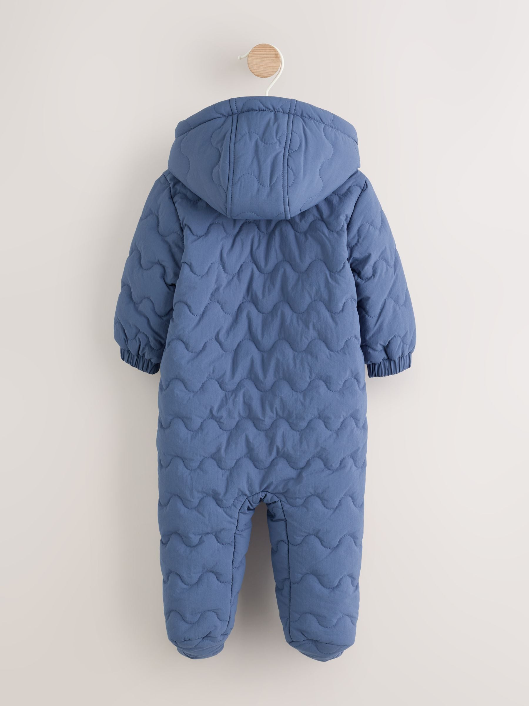Dsiney Kidz - Blue Quilted Hooded Nylon Baby All-In-One (0-18mths) image 2