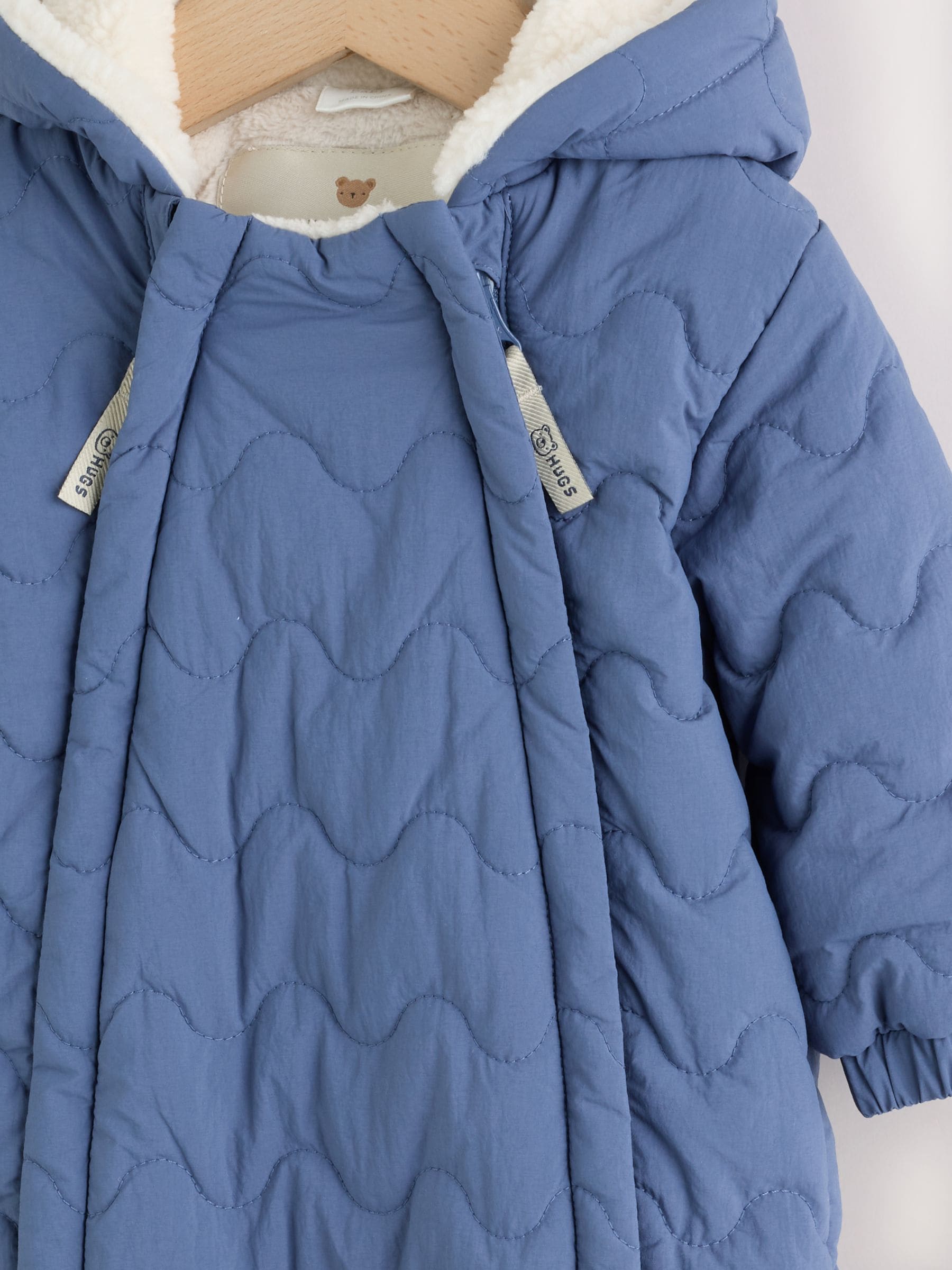 Dsiney Kidz - Blue Quilted Hooded Nylon Baby All-In-One (0-18mths) image 3