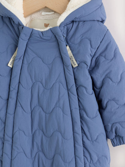 Dsiney Kidz - Blue Quilted Hooded Nylon Baby All-In-One (0-18mths) image 3