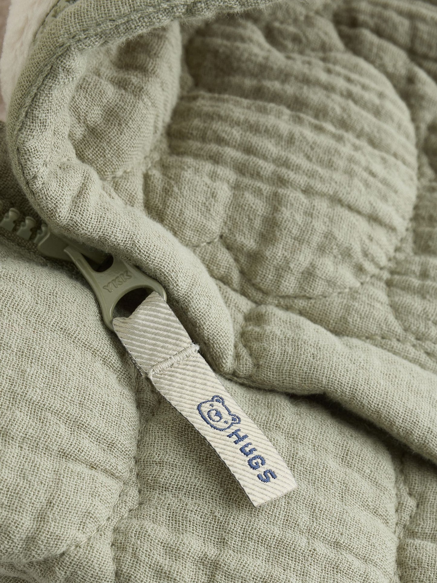 Green Crinkle Bear Face Quilted Baby Pramsuit (0mths-2yrs) image 8
