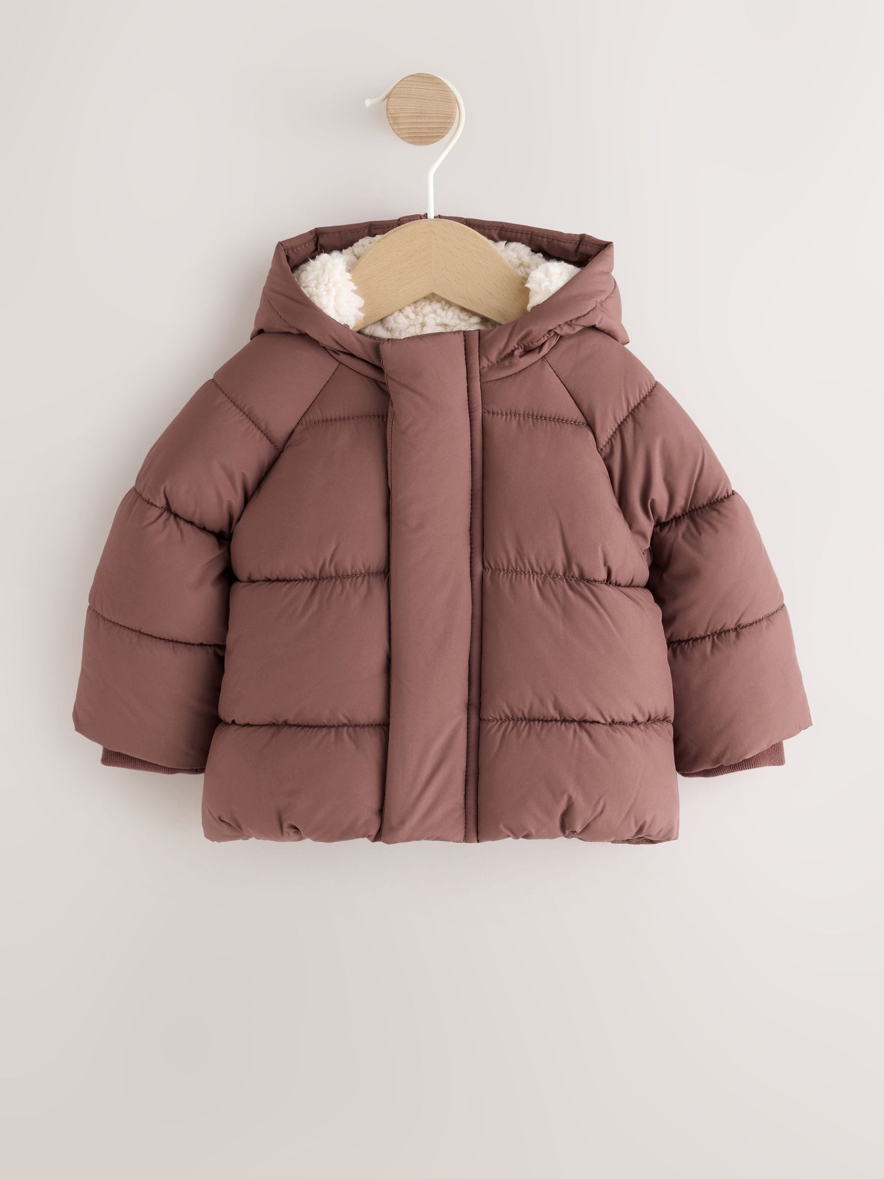 Dsiney Kidz - Chocolate Brown Hooded Baby Puffer Jacket image 1