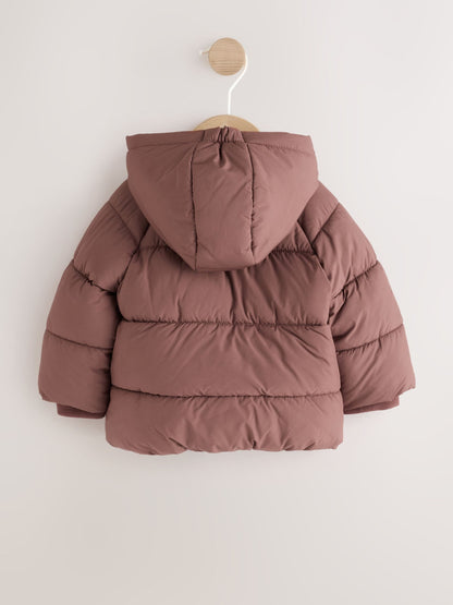 Dsiney Kidz - Chocolate Brown Hooded Baby Puffer Jacket image 2