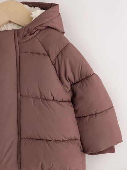 Dsiney Kidz - Chocolate Brown Hooded Baby Puffer Jacket image 3