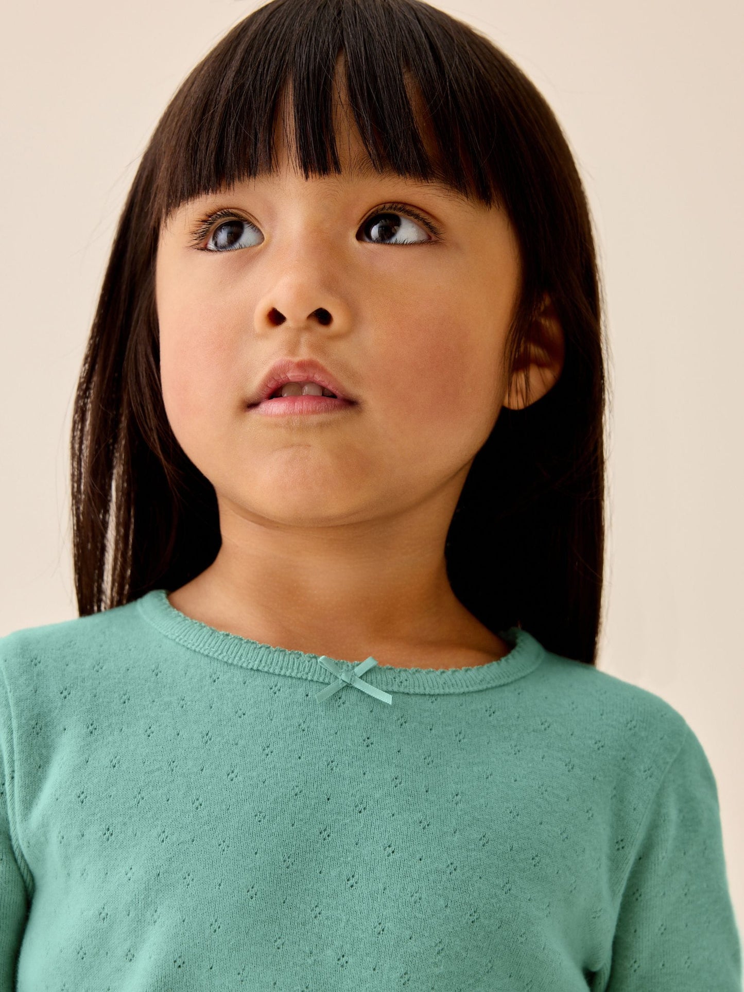 Dsiney Kidz - Green Long Sleeve Pointelle Top (3mths-7yrs) image 3
