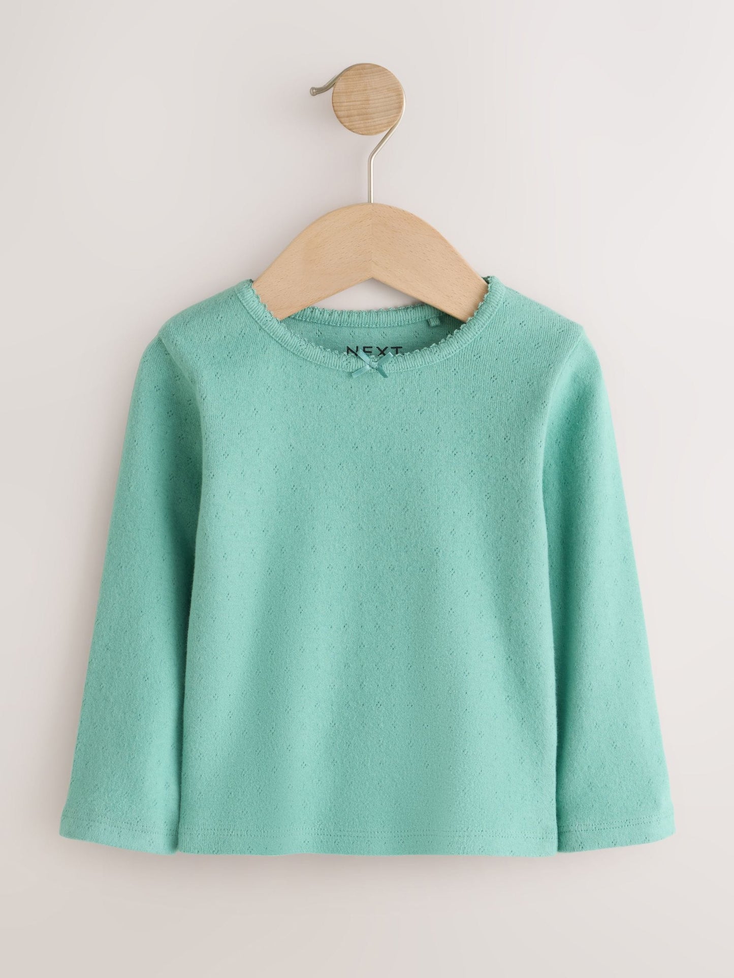 Dsiney Kidz - Green Long Sleeve Pointelle Top (3mths-7yrs) image 4