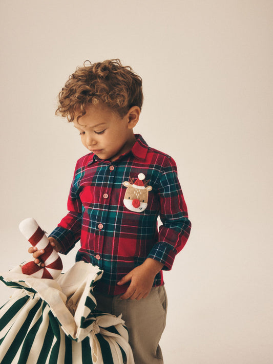 Dsiney Kidz - Red Character Long Sleeve Tartan Check Shirt (3mths-10yrs) image 2