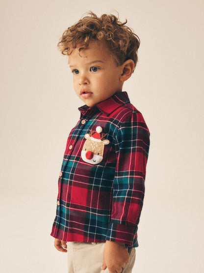 Dsiney Kidz - Red Character Long Sleeve Tartan Check Shirt (3mths-10yrs) image 4