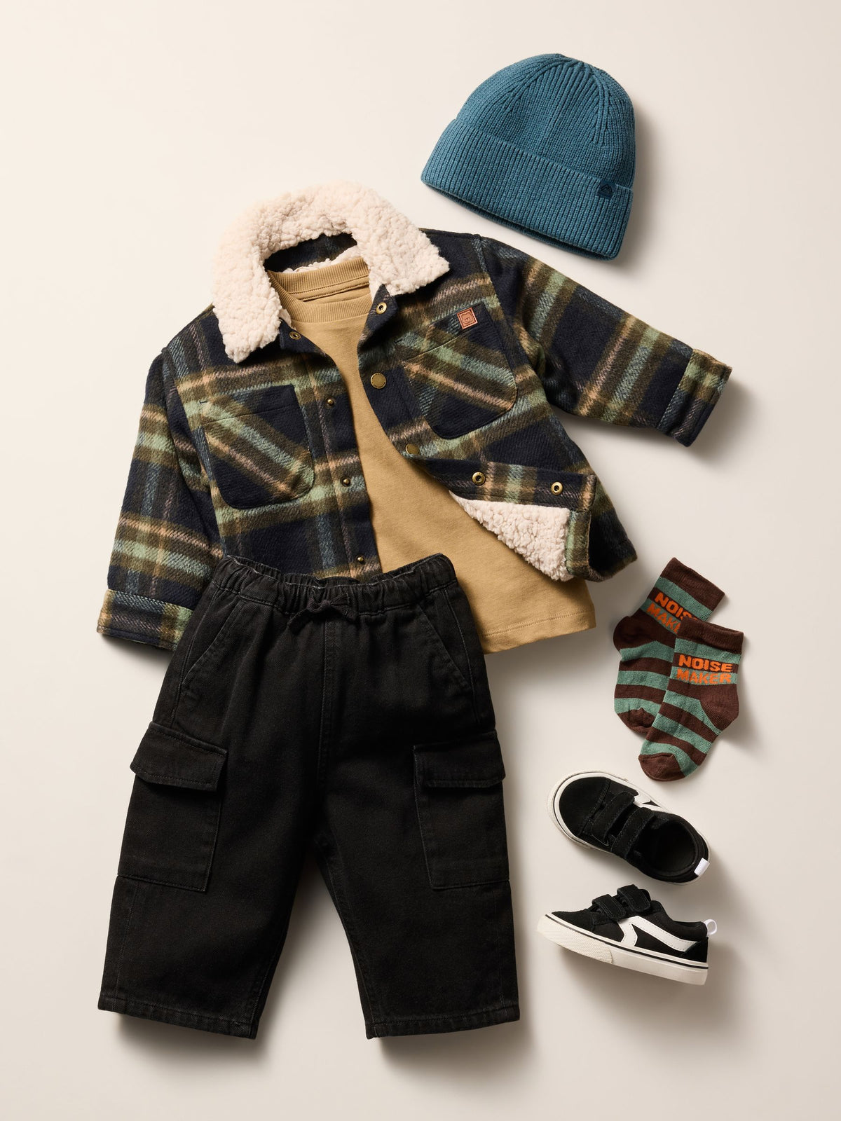 Green Check Borg Lined Shacket (3mths-7yrs) - image 2