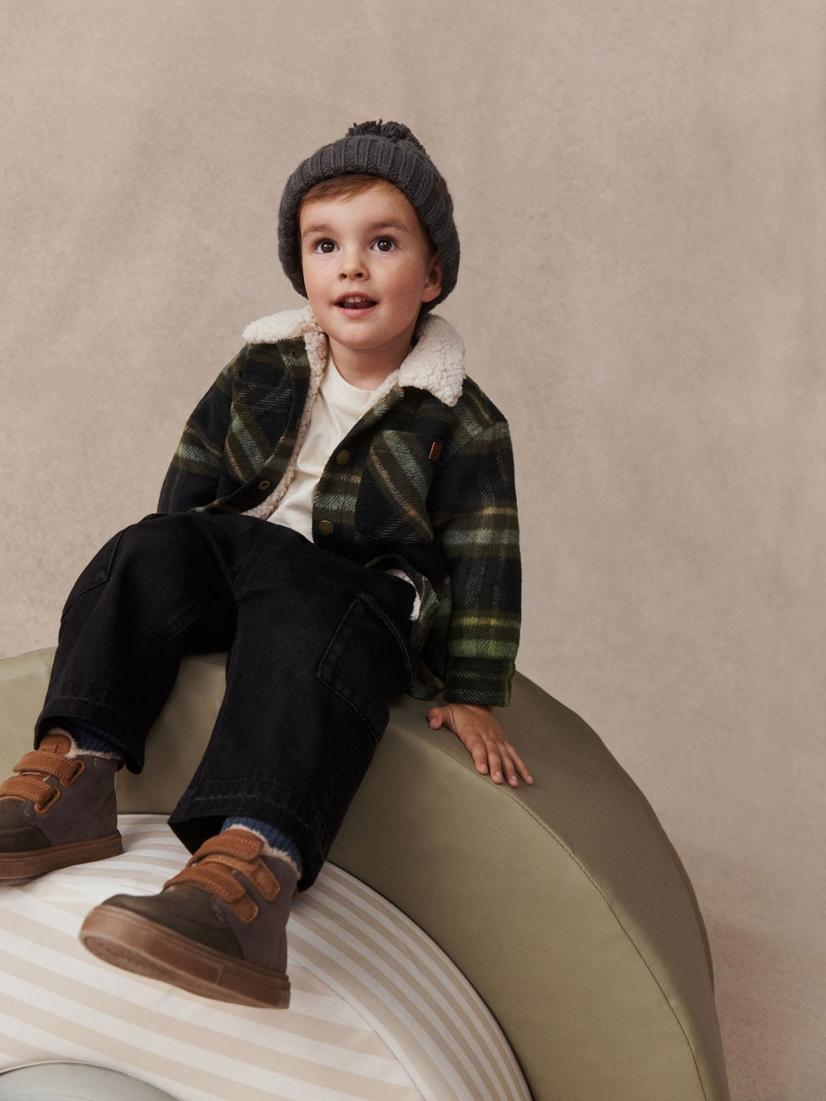 Green Check Borg Lined Shacket (3mths-7yrs) - image 3