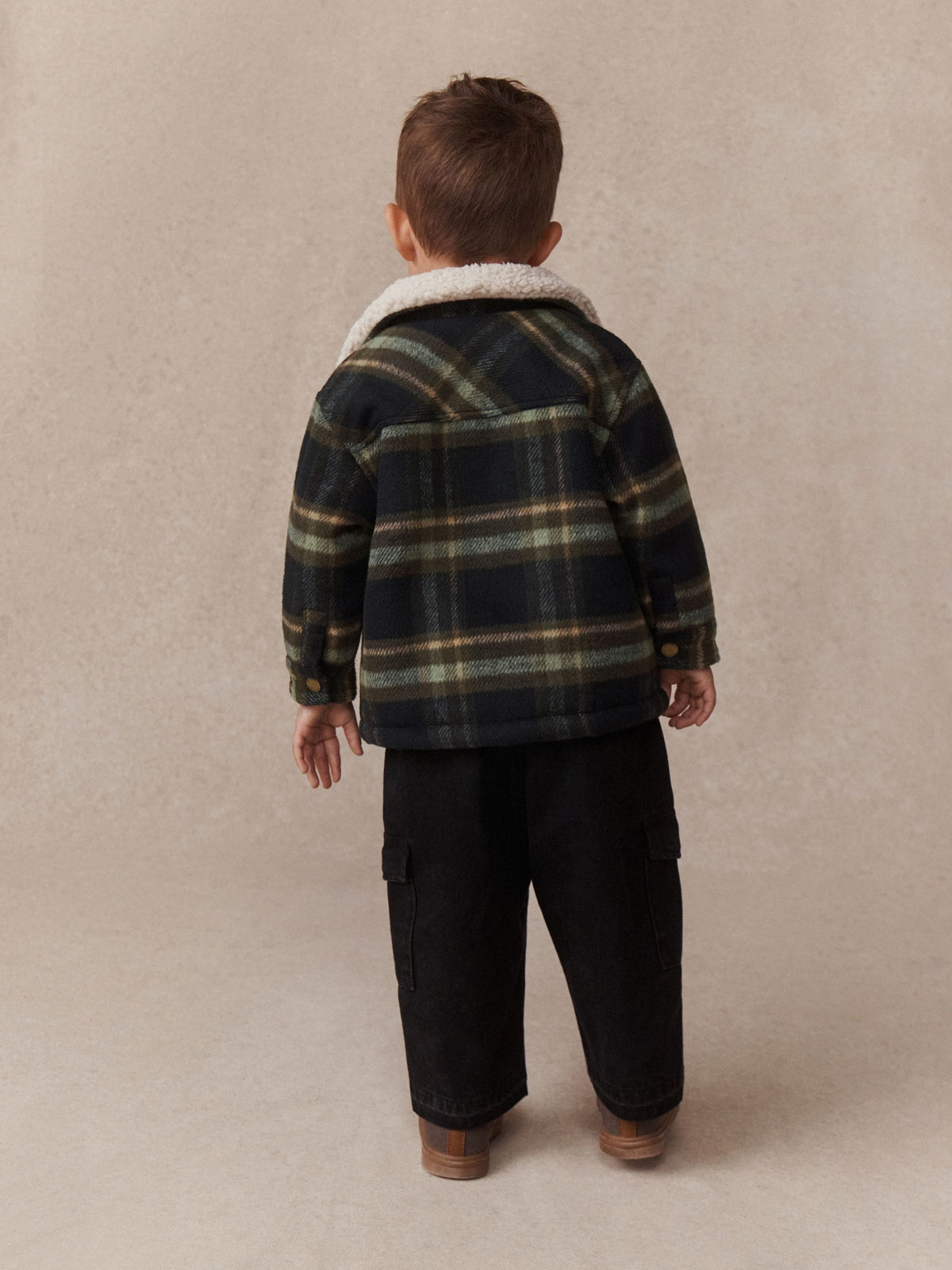 Green Check Borg Lined Shacket (3mths-7yrs) - image 4