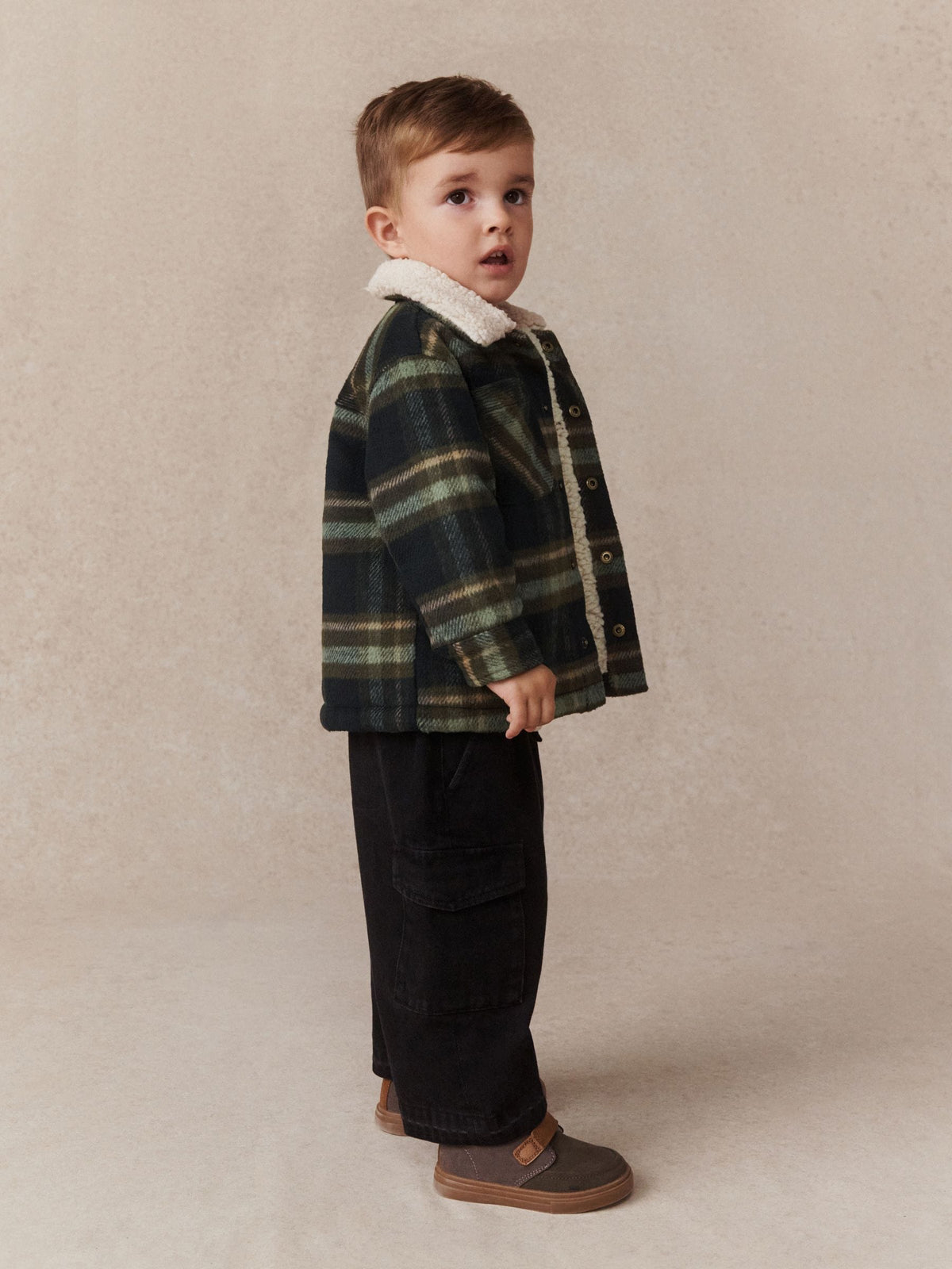 Green Check Borg Lined Shacket (3mths-7yrs) - image 5