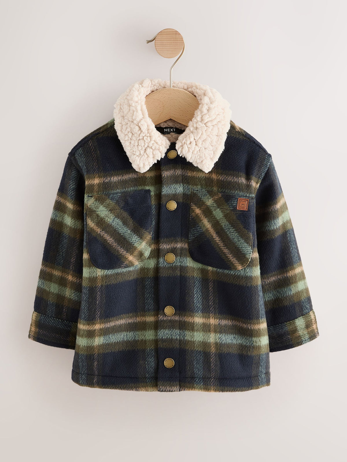 Green Check Borg Lined Shacket (3mths-7yrs) - image 6