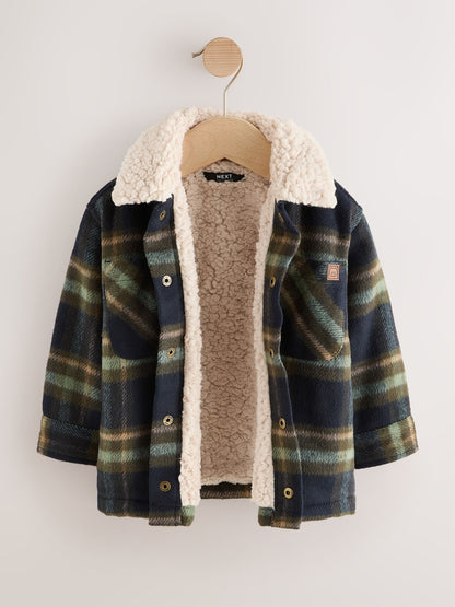 Green Check Borg Lined Shacket (3mths-7yrs) - image 7
