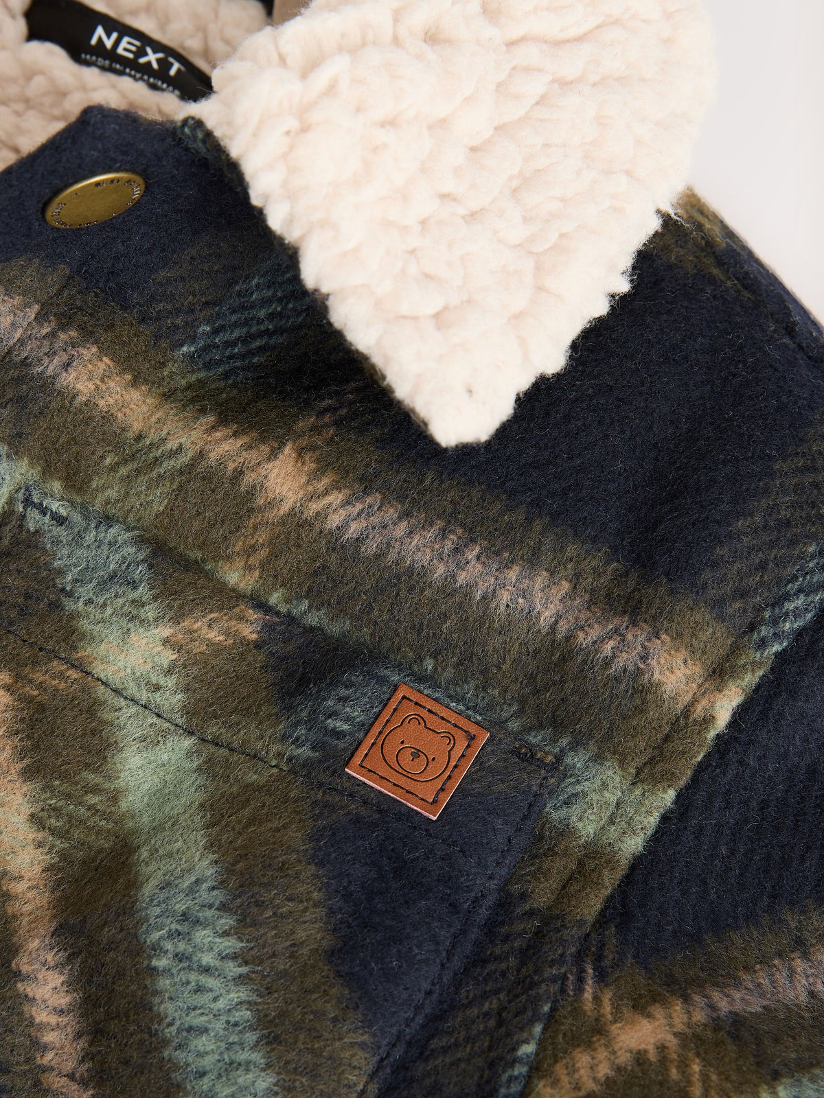 Green Check Borg Lined Shacket (3mths-7yrs) - image 9