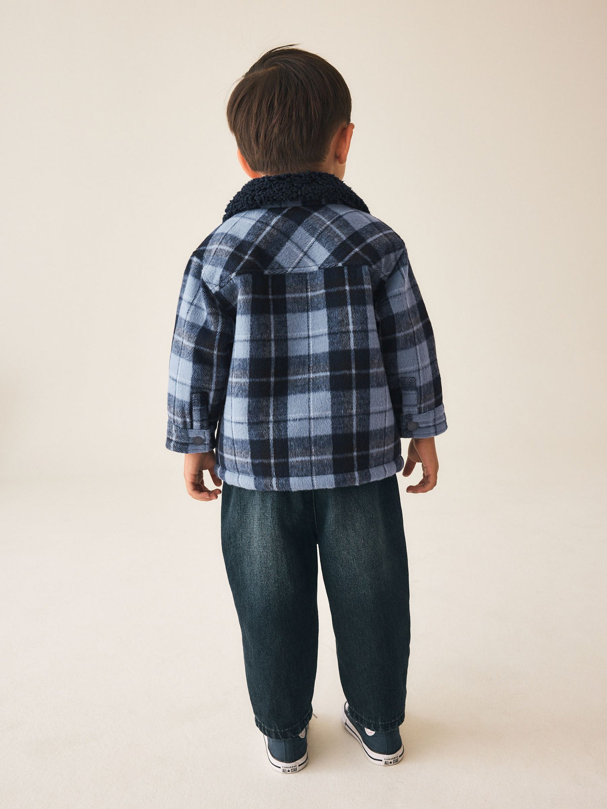 Blue Check Borg Lined Shacket (3mths-7yrs) - image 3