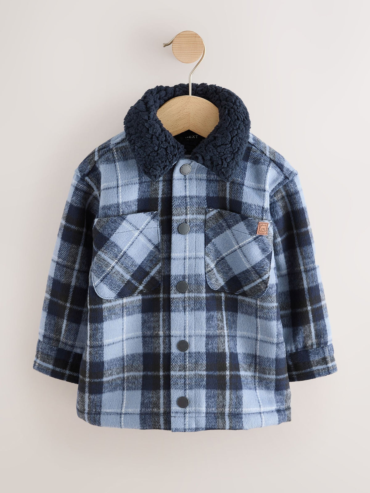 Blue Check Borg Lined Shacket (3mths-7yrs) - image 5