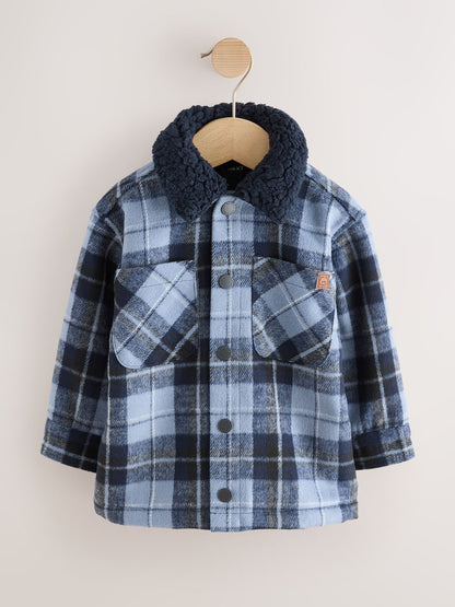 Blue Check Borg Lined Shacket (3mths-7yrs) - image 5