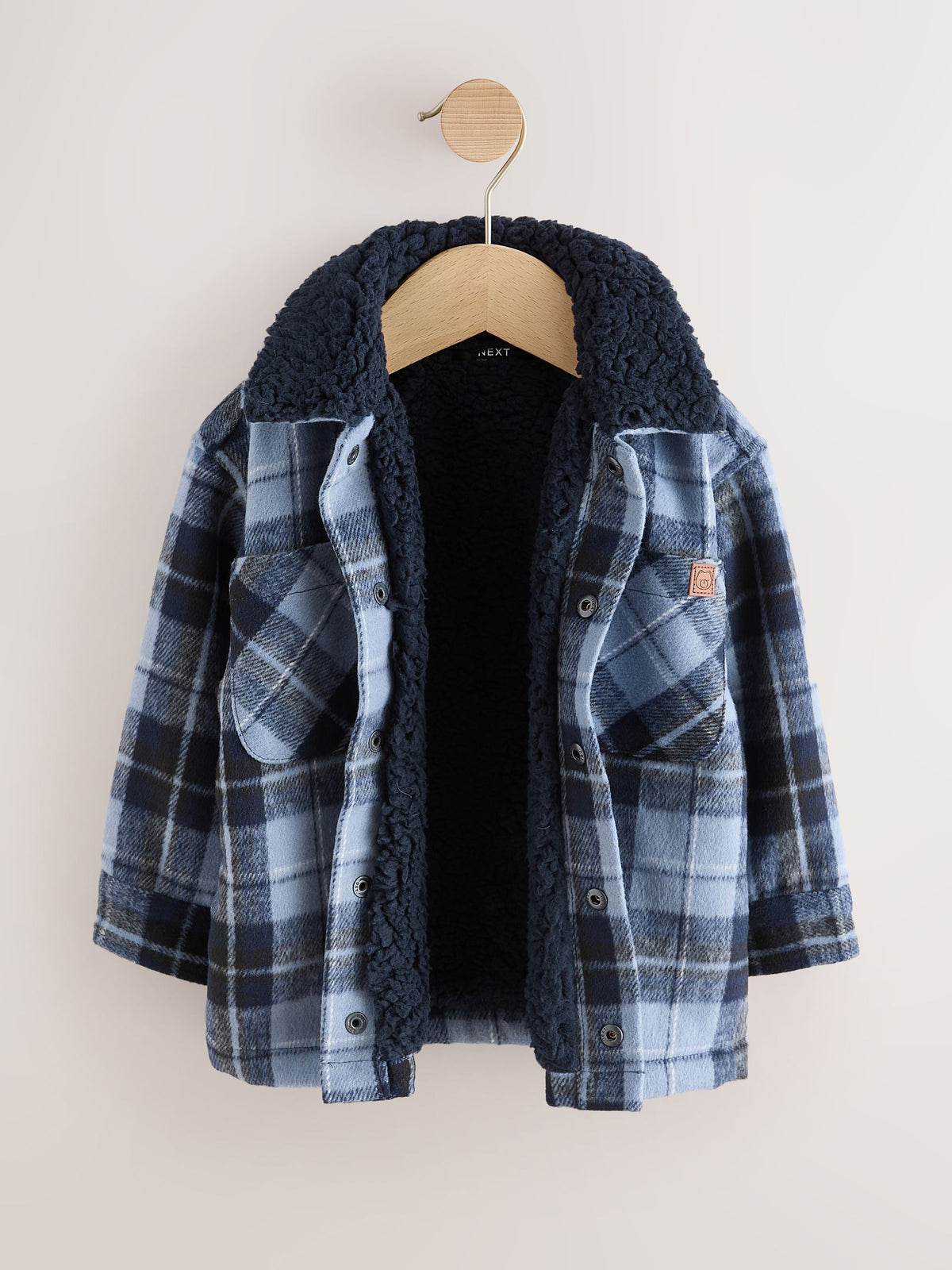 Blue Check Borg Lined Shacket (3mths-7yrs) - image 6