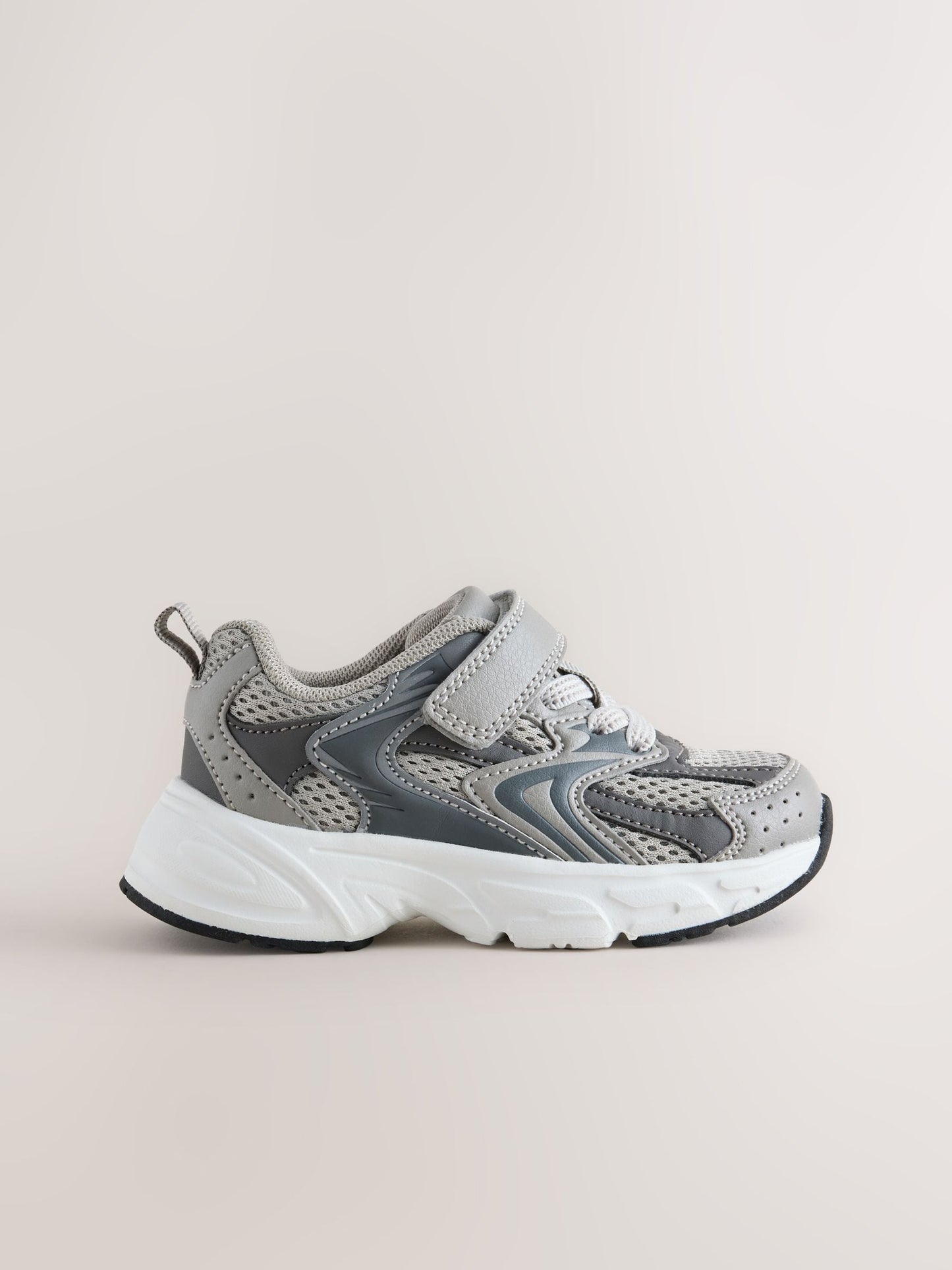 Grey Touch Fastening Elastic Lace Trainers image 2