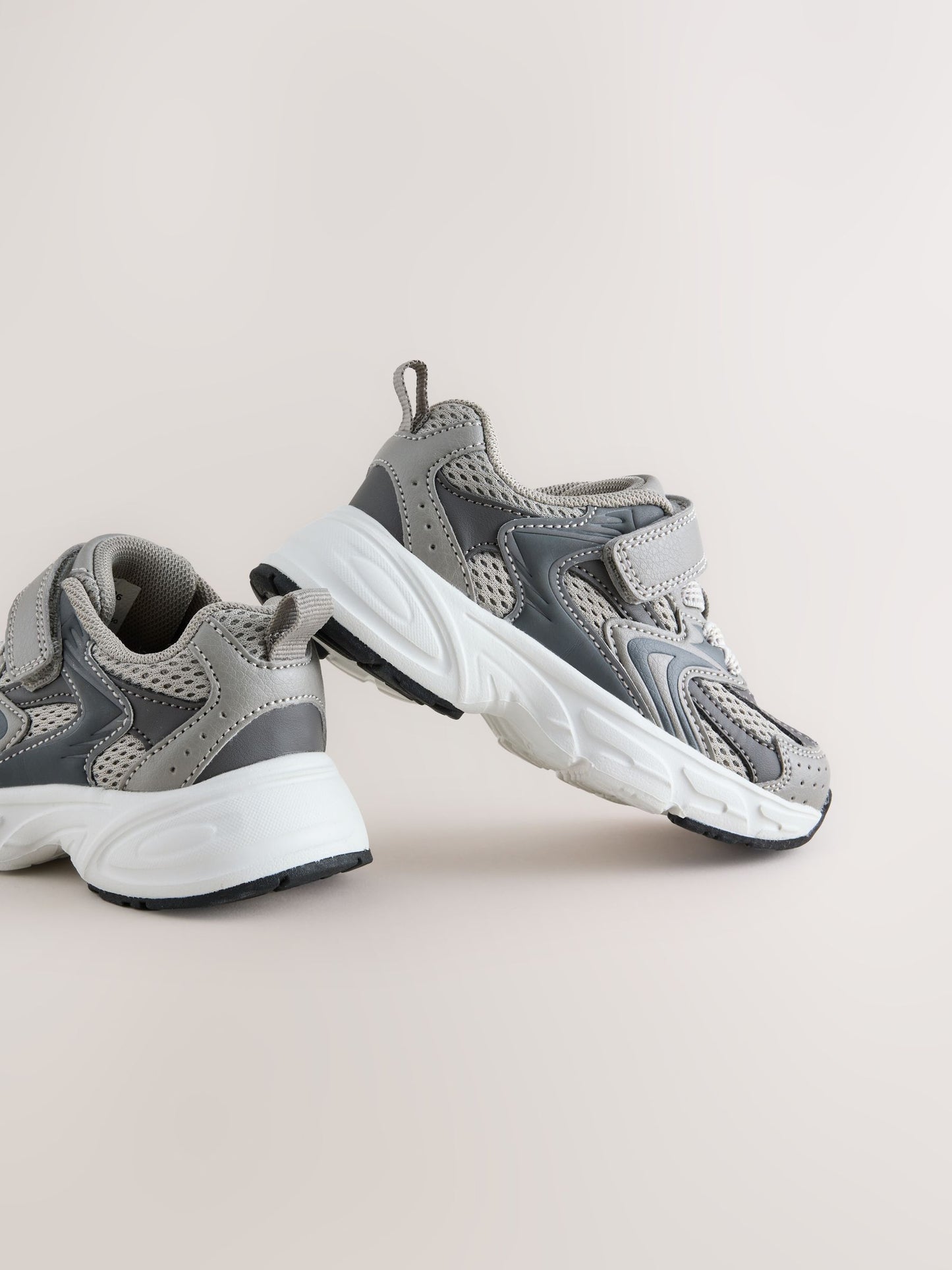 Grey Touch Fastening Elastic Lace Trainers image 4