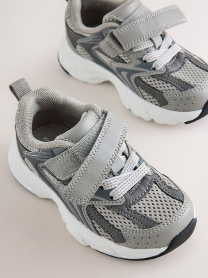 Grey Touch Fastening Elastic Lace Trainers image 5