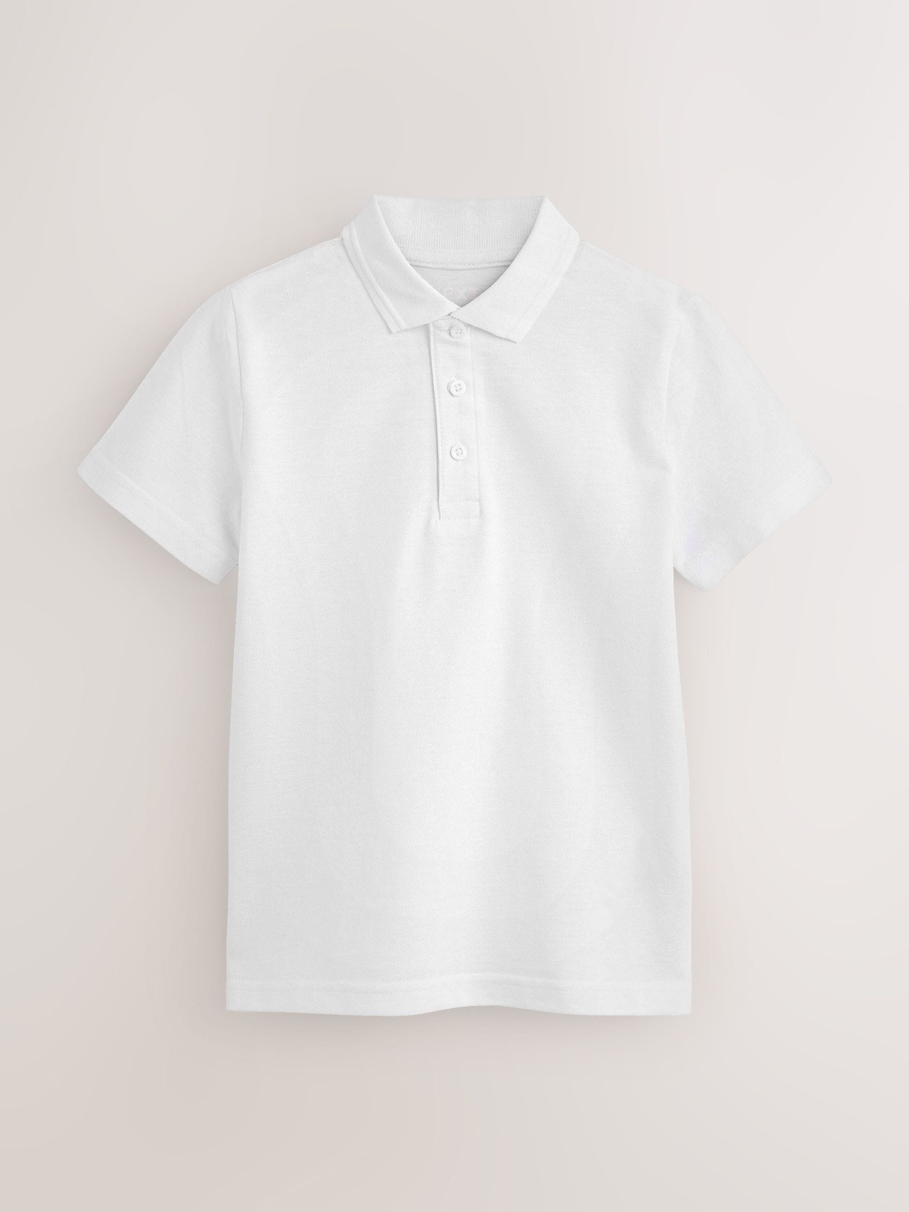 Dsiney Kidz - White Regular Fit Cotton School Short Sleeve Polo Shirts 3 Pack (3-16yrs) image 2