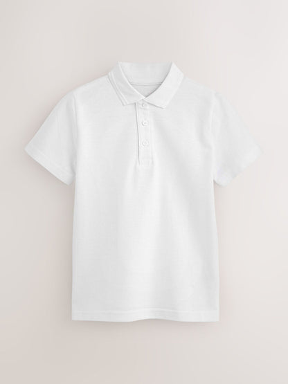 Dsiney Kidz - White Regular Fit Cotton School Short Sleeve Polo Shirts 3 Pack (3-16yrs) image 2