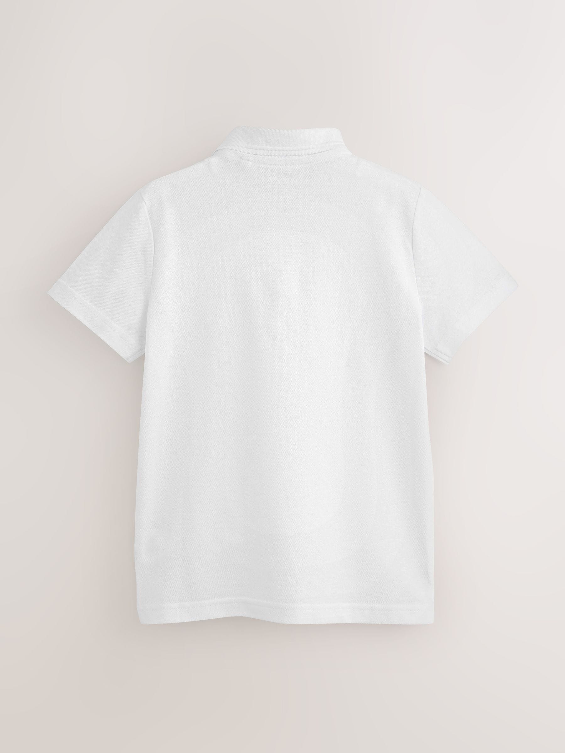 Dsiney Kidz - White Regular Fit Cotton School Short Sleeve Polo Shirts 3 Pack (3-16yrs) image 3