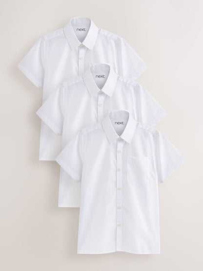 Dsiney Kidz - White Regular Fit Short Sleeve School Shirts 3 Pack (3-17yrs) image 1