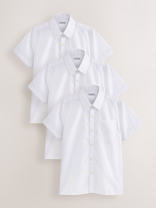 Dsiney Kidz - White Regular Fit Short Sleeve School Shirts 3 Pack (3-17yrs) image 1