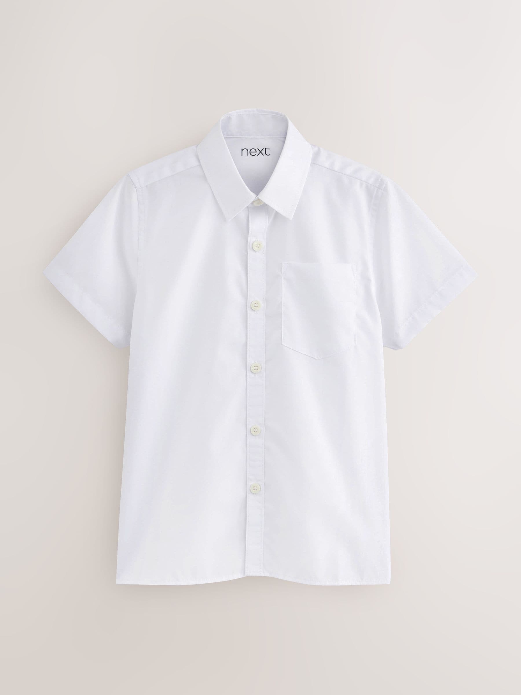 Dsiney Kidz - White Regular Fit Short Sleeve School Shirts 3 Pack (3-17yrs) image 3