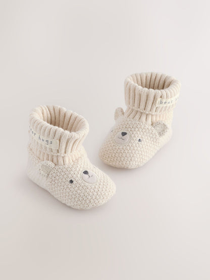 Neutral Bear Baby Sock Top Boot Shoes (0-18mths) image 1