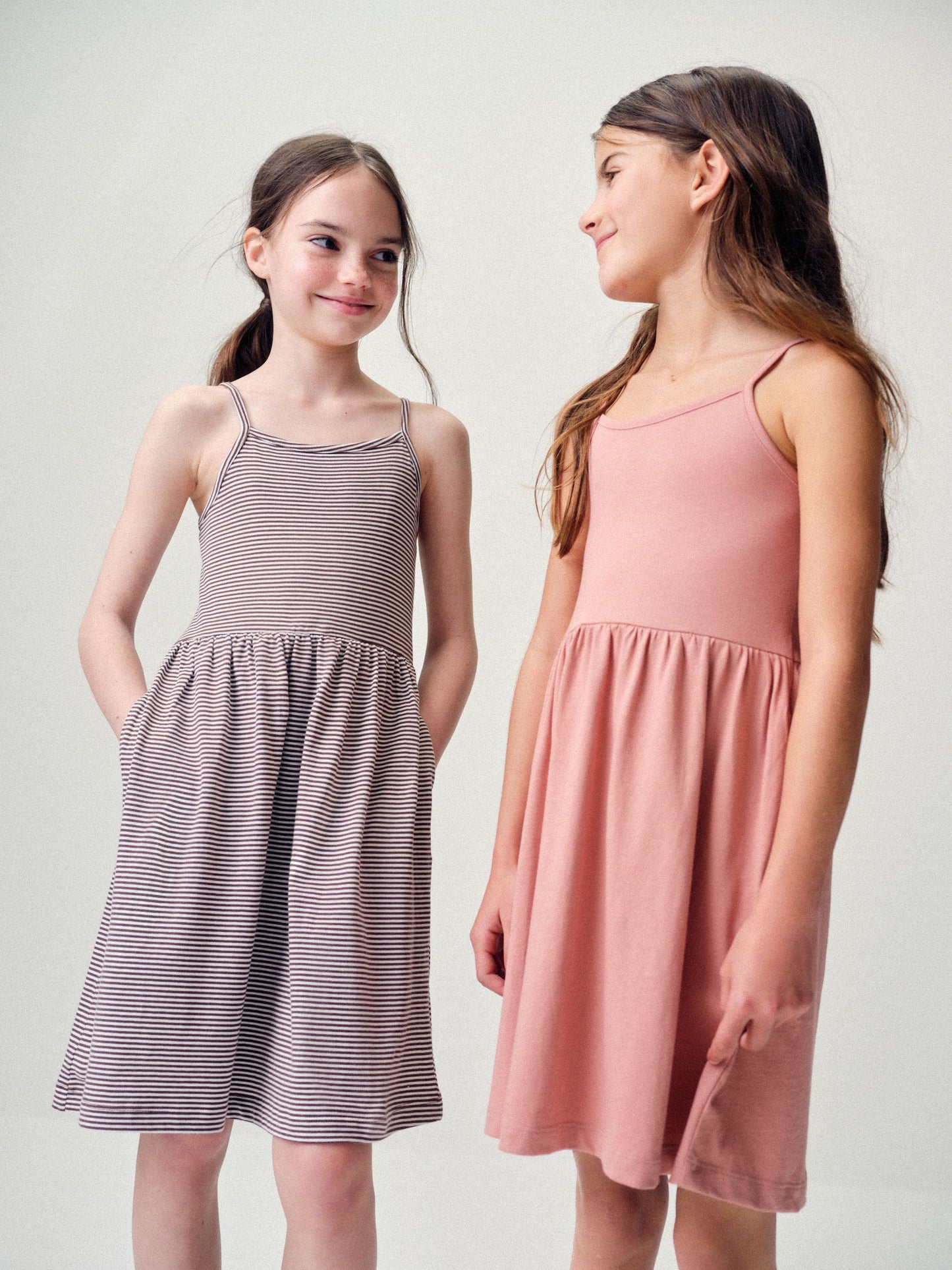The Set 3 Pack Strappy Bowback Dresses Pink/Stripe/Brown image 4