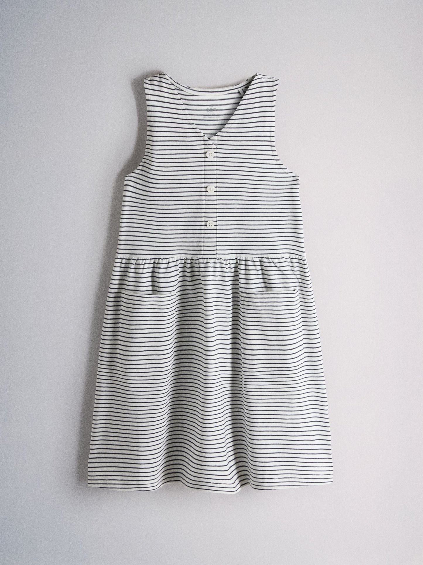 The Set 3 Pack Sleeveless Jersey Dresses with Pockets Blue/Navy/Stripe image 6