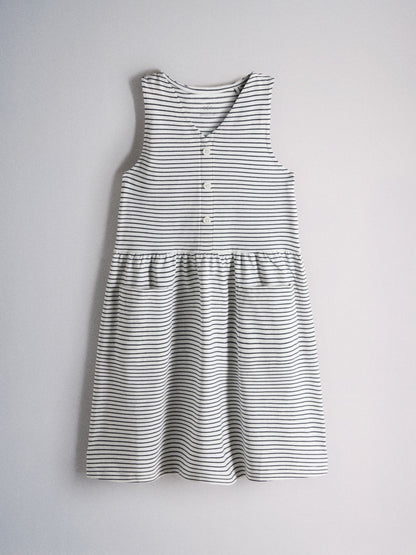 The Set 3 Pack Sleeveless Jersey Dresses with Pockets Blue/Navy/Stripe image 6