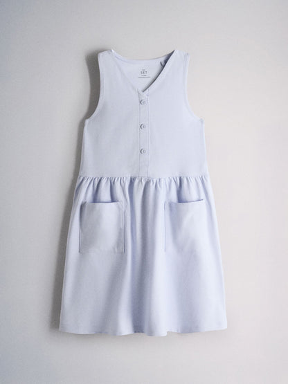 The Set 3 Pack Sleeveless Jersey Dresses with Pockets Blue/Navy/Stripe image 7