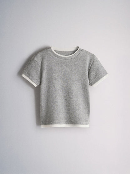 Dsiney Kidz - The Set 3 Pack Mock Layer Short Sleeve Jersey T-Shirt Grey Marl/Ecru/Pink image 2
