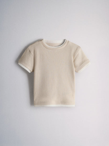 Dsiney Kidz - The Set 3 Pack Mock Layer Short Sleeve Jersey T-Shirt Grey Marl/Ecru/Pink image 4