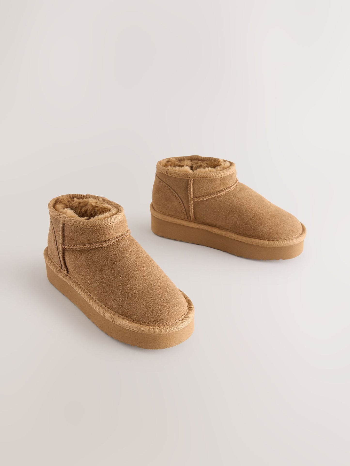 Tan Brown Standard Fit (F) Water Repellant Suede Pull On Boots image 1