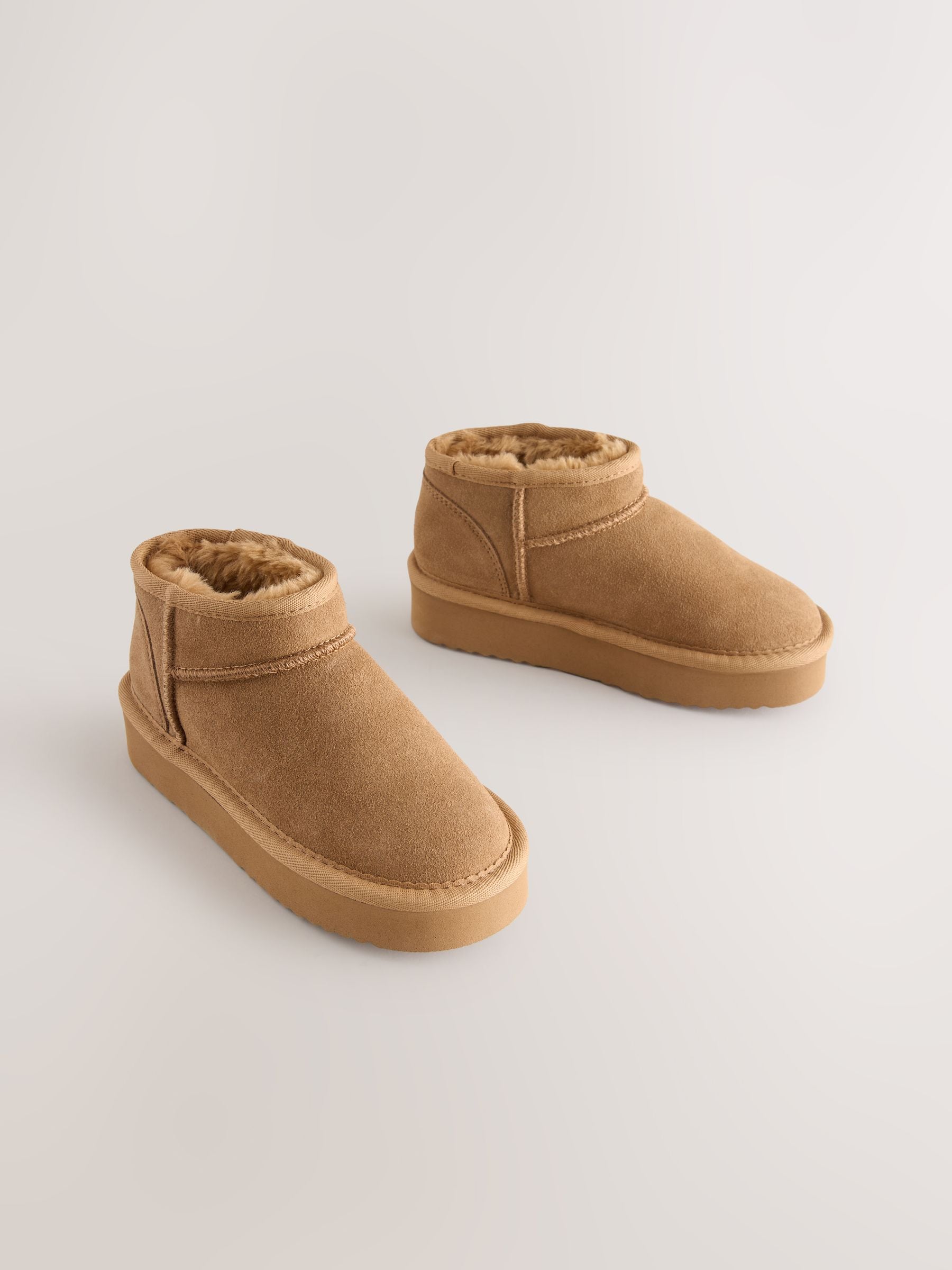 Tan Brown Standard Fit (F) Water Repellant Suede Pull On Boots image 1