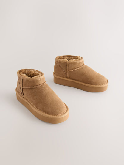 Tan Brown Standard Fit (F) Water Repellant Suede Pull On Boots image 1